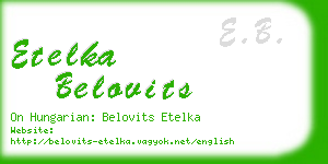 etelka belovits business card